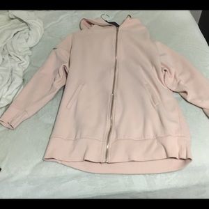Very long soft pink jacket it’s form forever 21
